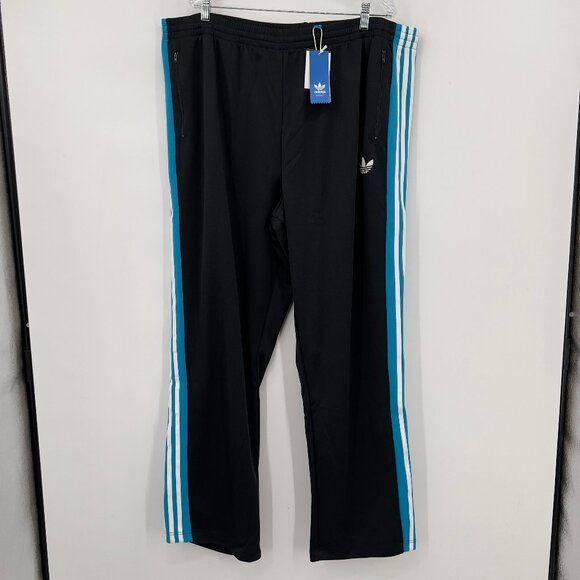 Adidas  Plus Originals 3-Stripes Track Pants Black & Blue Men’s 3XT NWT - Picture 1 of 9